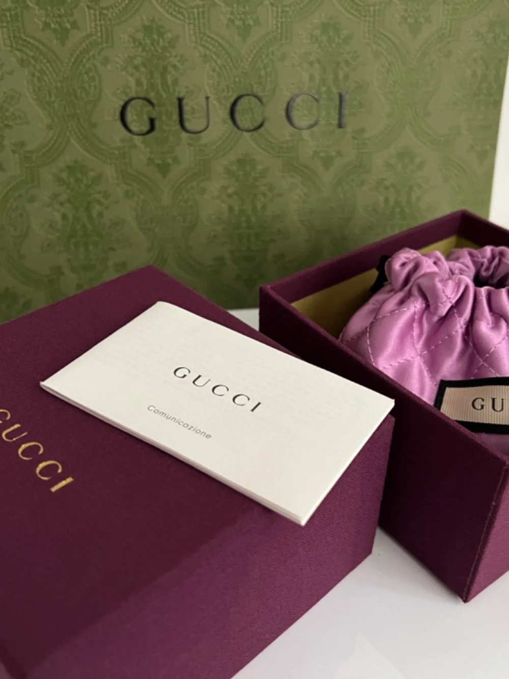 Gucci Lion Head Gold Color Ring with Black Stone Size 23 IT 10.5 US New